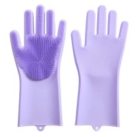 100% Silicone Food Grade Kitchen Magic Dish Scrub Reusable Heat Resistant Hand Cleaning Gloves For Washing Dishes